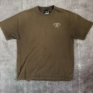 Men's Vintage Y2K Wrangler X Jack Daniels Brown Cowboy Whiskey T Shirt Tee Sz XL